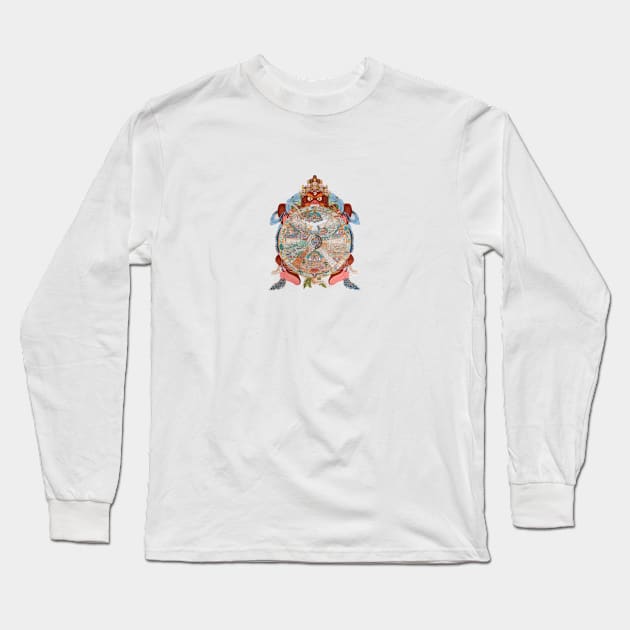 Tibetan Buddhist Wheel of life - Bhavachakra Long Sleeve T-Shirt by walltowall